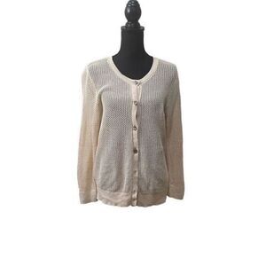ANN Taylor Factory Crocheted Cardigan Sweater Size L